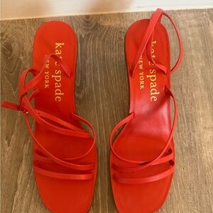 Kate Spade Coral Red Minimalist Sandals